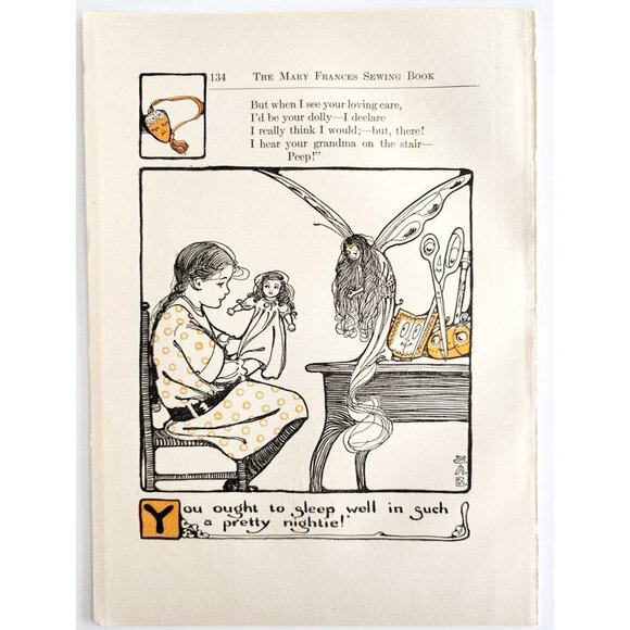 1913 Mary Frances Sewing Pattern Doll Underwaist Guimpe Jane Boyer Crafts DWSS11 - Picture 3 of 4